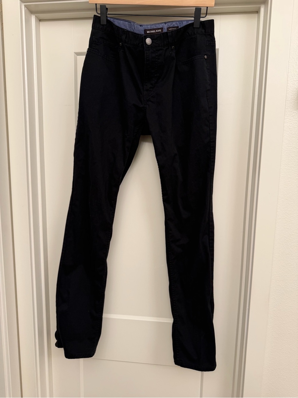 Michael Kors Men's Black Slim Cotton Trousers 32x32